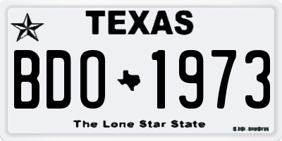 TX license plate BDO1973