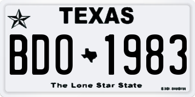 TX license plate BDO1983