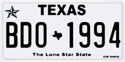 TX license plate BDO1994