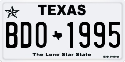 TX license plate BDO1995