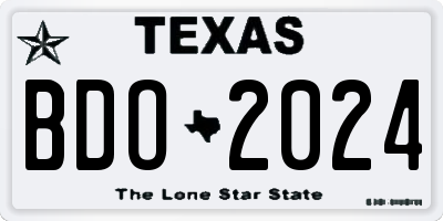 TX license plate BDO2024