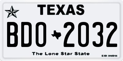 TX license plate BDO2032
