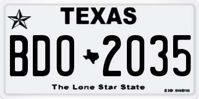 TX license plate BDO2035