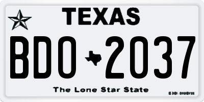 TX license plate BDO2037