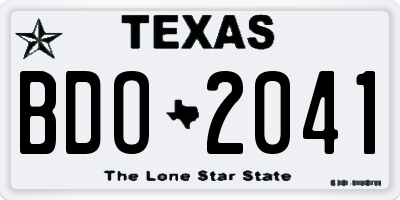 TX license plate BDO2041