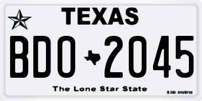 TX license plate BDO2045