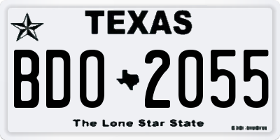 TX license plate BDO2055