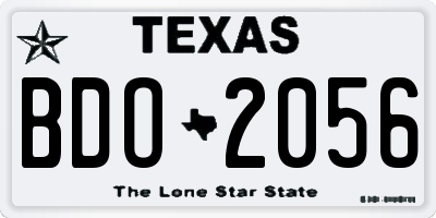 TX license plate BDO2056