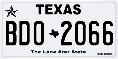 TX license plate BDO2066