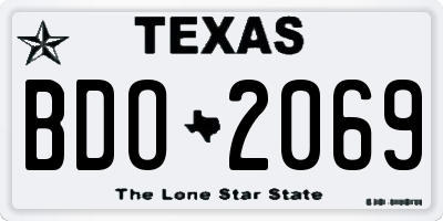 TX license plate BDO2069
