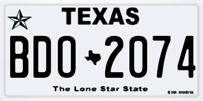 TX license plate BDO2074