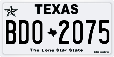 TX license plate BDO2075