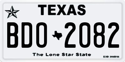TX license plate BDO2082