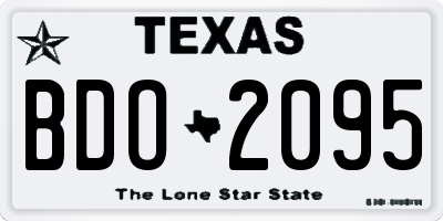 TX license plate BDO2095