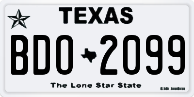 TX license plate BDO2099