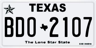 TX license plate BDO2107