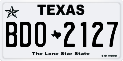 TX license plate BDO2127