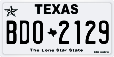 TX license plate BDO2129