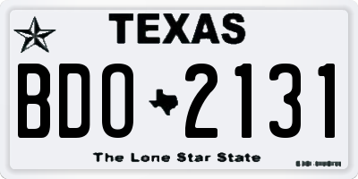 TX license plate BDO2131