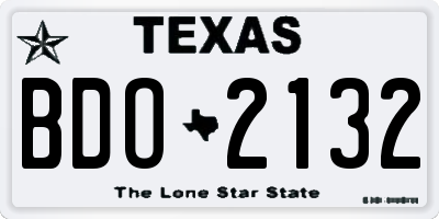 TX license plate BDO2132