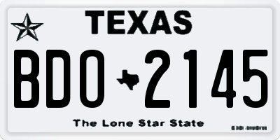 TX license plate BDO2145