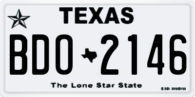TX license plate BDO2146