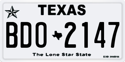 TX license plate BDO2147