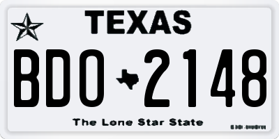 TX license plate BDO2148