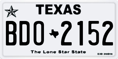 TX license plate BDO2152