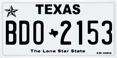 TX license plate BDO2153