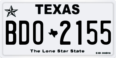 TX license plate BDO2155