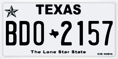 TX license plate BDO2157