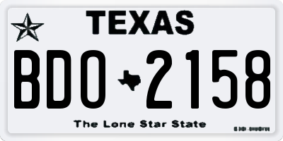 TX license plate BDO2158