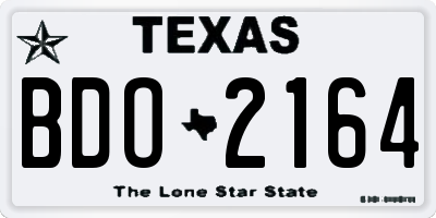 TX license plate BDO2164