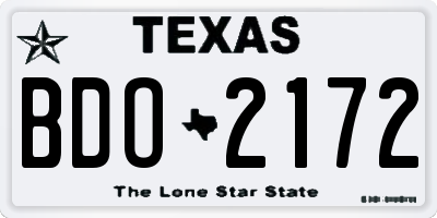 TX license plate BDO2172
