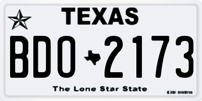 TX license plate BDO2173