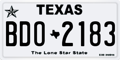 TX license plate BDO2183
