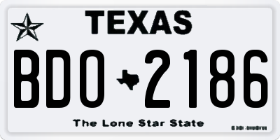 TX license plate BDO2186