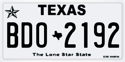 TX license plate BDO2192