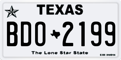 TX license plate BDO2199