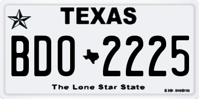 TX license plate BDO2225