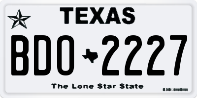 TX license plate BDO2227
