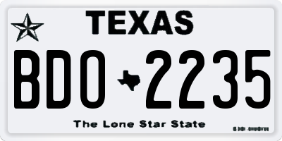 TX license plate BDO2235