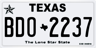 TX license plate BDO2237