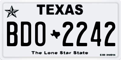 TX license plate BDO2242
