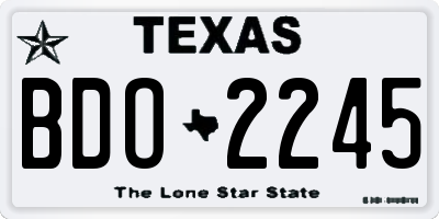 TX license plate BDO2245