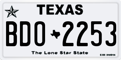 TX license plate BDO2253