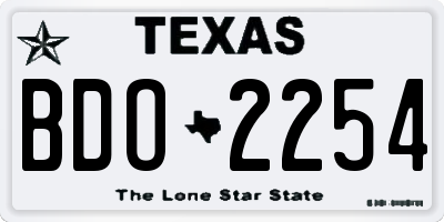 TX license plate BDO2254