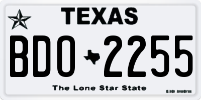 TX license plate BDO2255