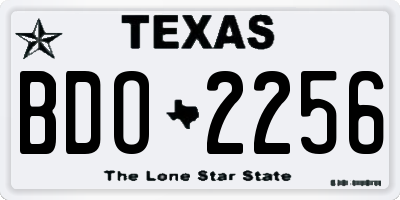 TX license plate BDO2256